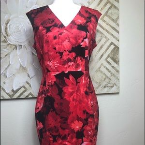 Calvin Klein scuba sheath dress gold zipper